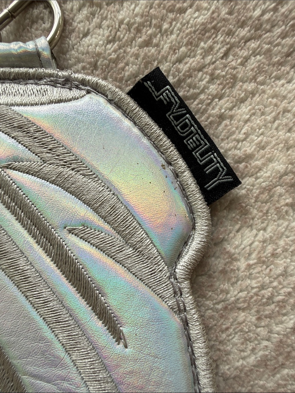 Fydelity Silver Holographic Iridescent Wing Sling Back Backpack - Picture 4 of 7